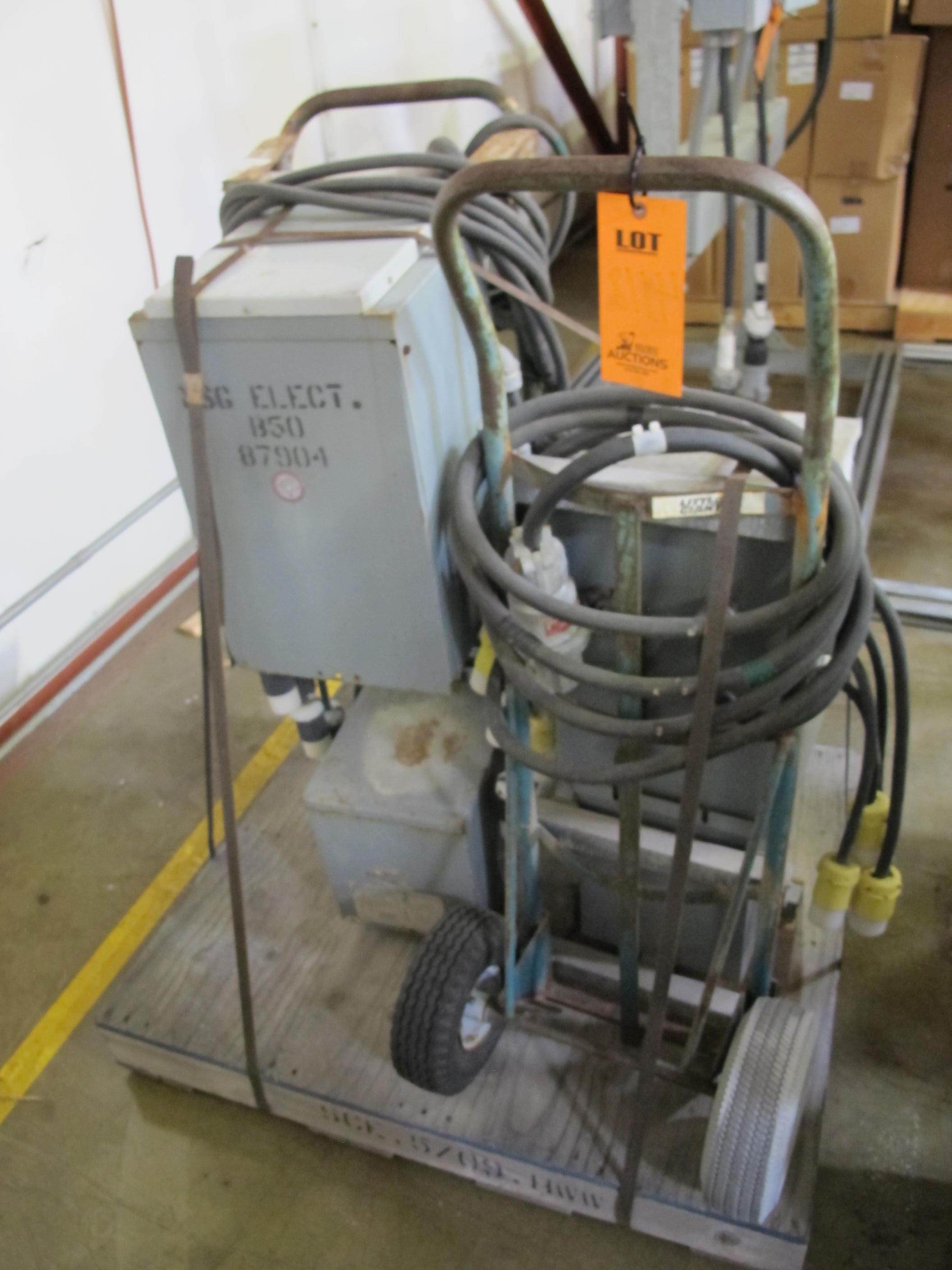 (2) ELECTRICAL CABINETS/POWER SUPPLIES WITH SQUARE-D CIRCUIT BREAKERS. LOADING & HANDLING FEE $15-4118